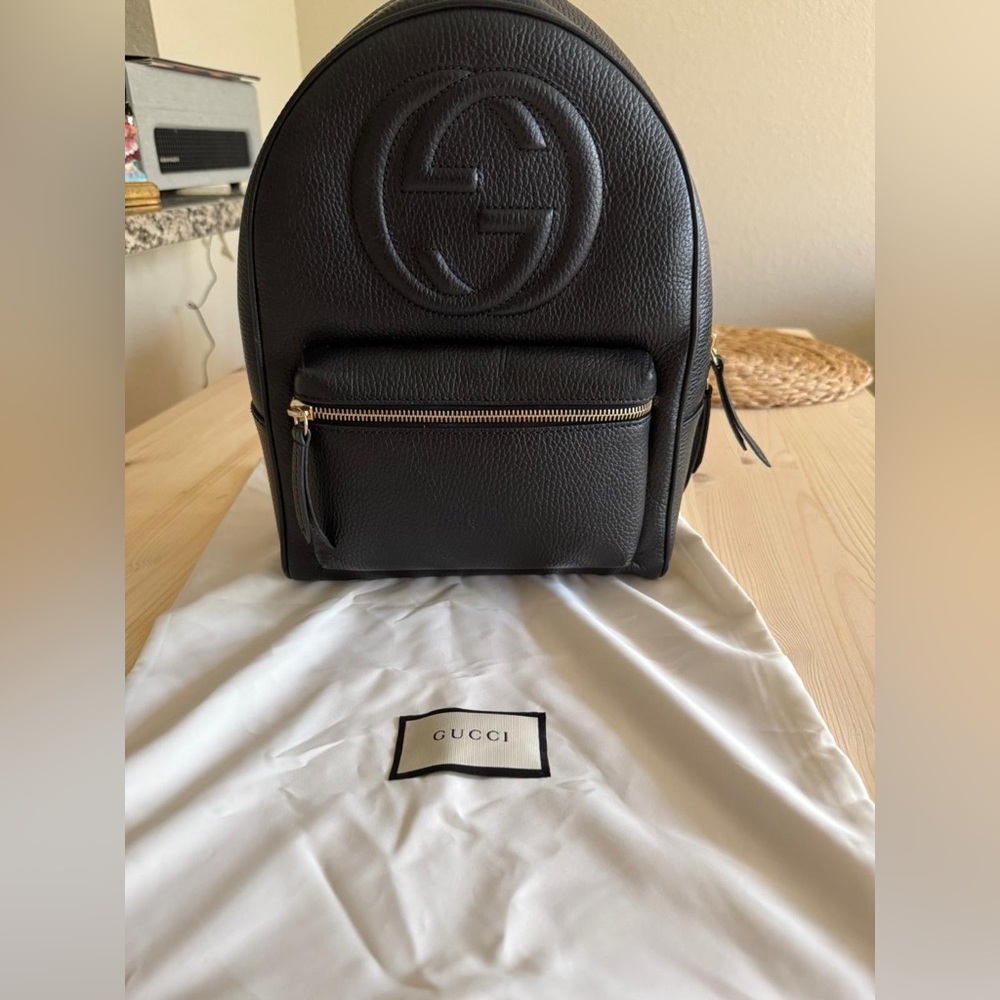 Authentic Gucci pebbled leather backpack
